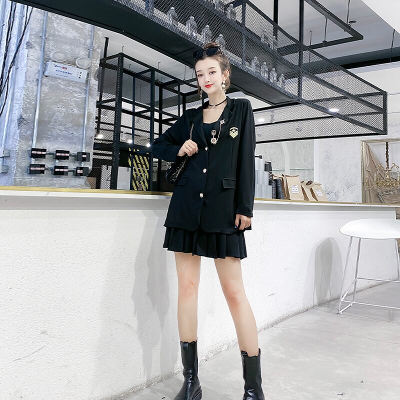 スーツ長袖の女性の秋の服プラスサイズの女性の秋の服2020新しいコート脂肪mmトップスは薄くて大きいカバー肉です ミックスインファッション32585290653