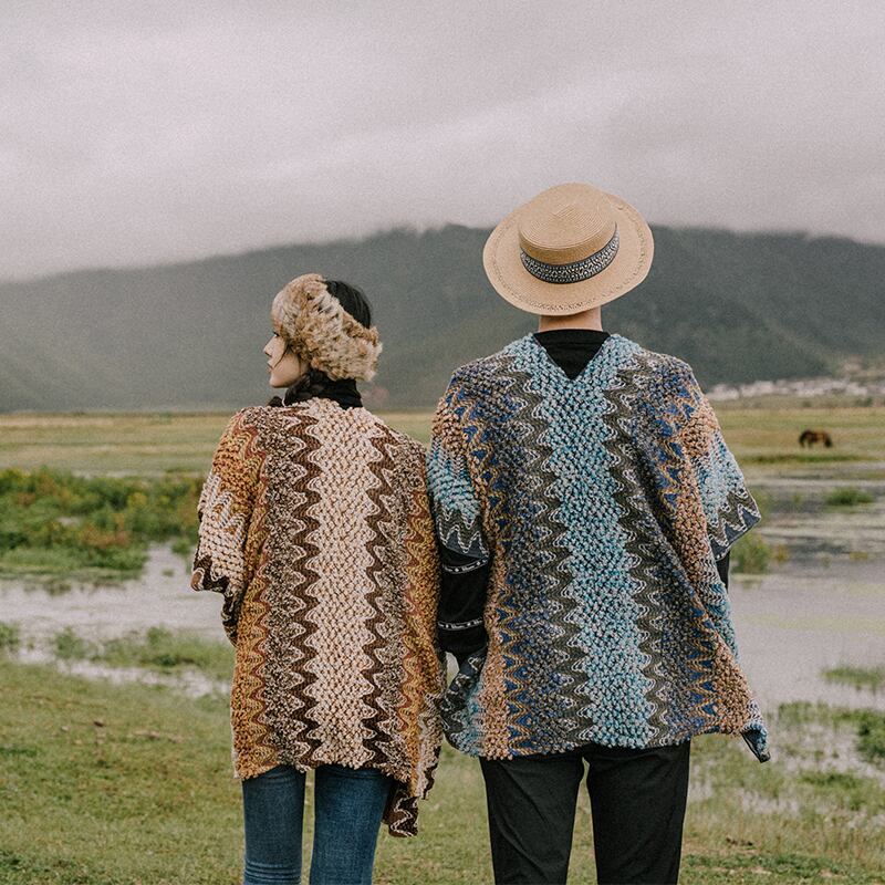 エスニックスタイルのトラベルショール暖かい日焼け止めカーディガンチベット新疆ウイグル自治区の写真を撮るのに適したマントカラーマント ドリームホーストラベル婦人服9320645989