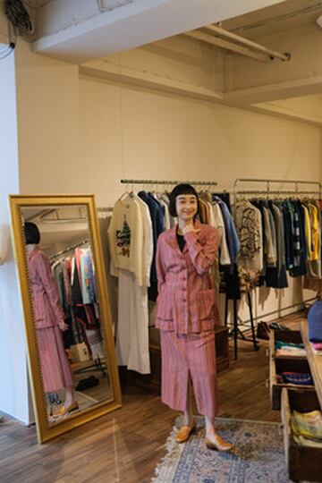 KENZO ストライプレッドセットアップ スカート | DROOMTUIN_VINTAGE