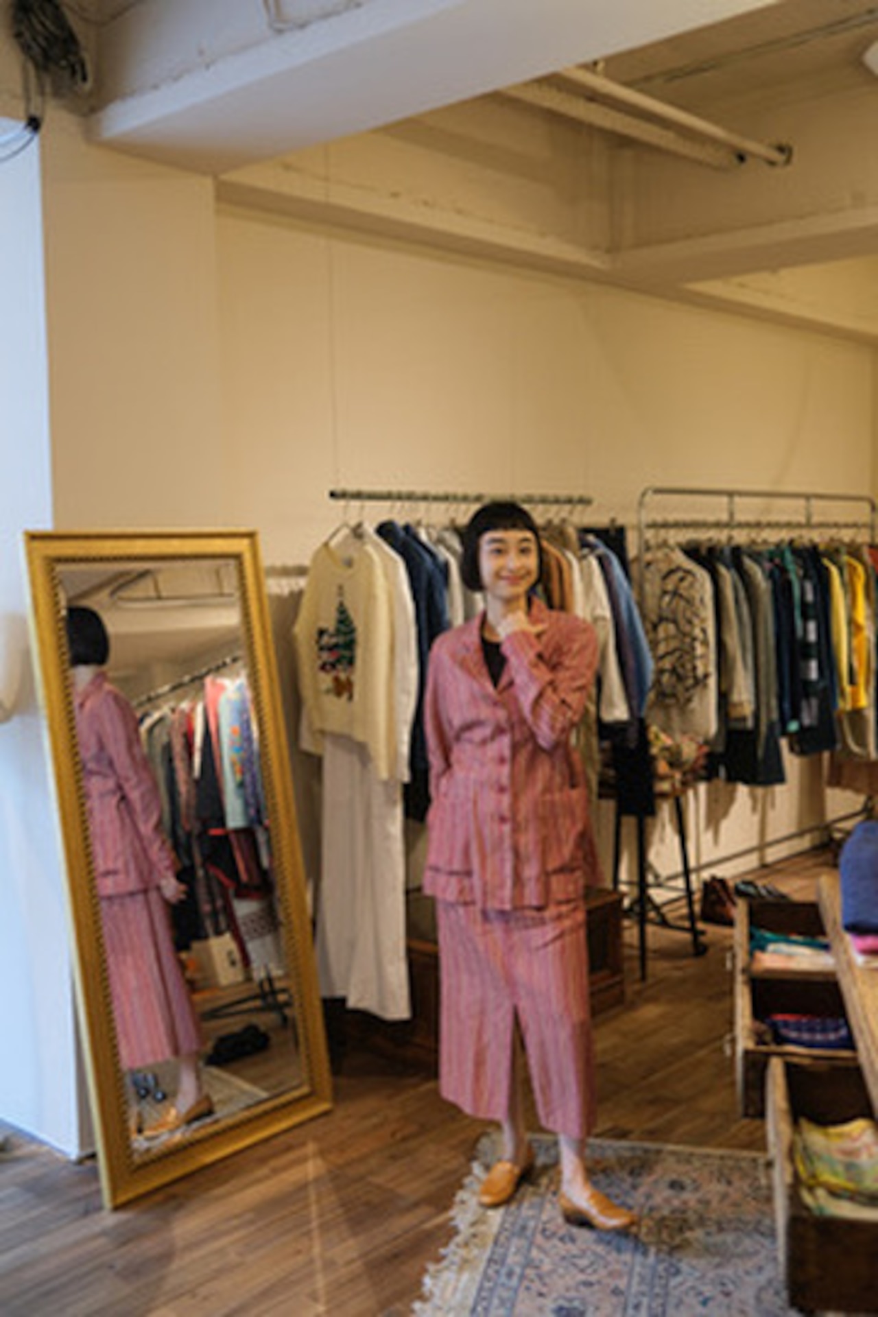 KENZO ストライプレッドセットアップ　スカート