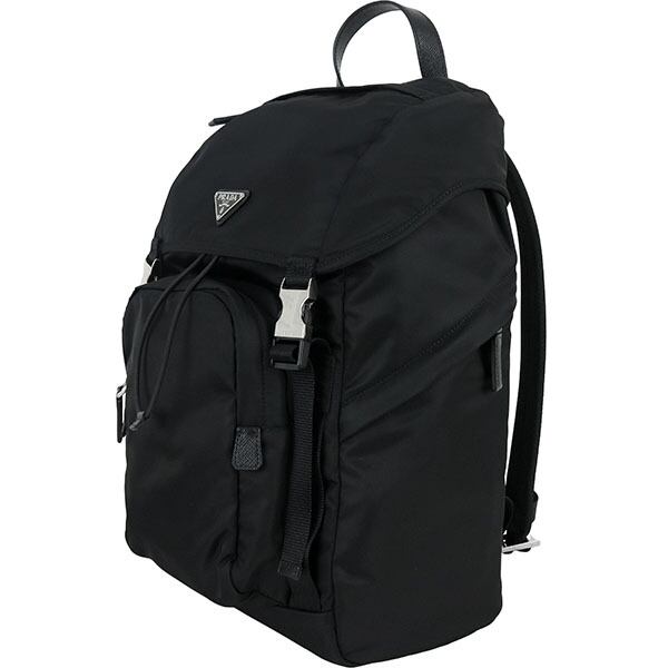 プラダ / PRADA　Re-Nylon サフィアーノレザー バックパック　2VZ135　ナイロン　ブラック　【中古】 商品番号 240829 Unused PRADA プラダ バックパック Re-Nylon サフィアーノレザー