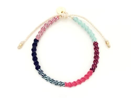 Check Patterned Bracelet/Tropical Pink[チェック柄ミサンガブレスレット]