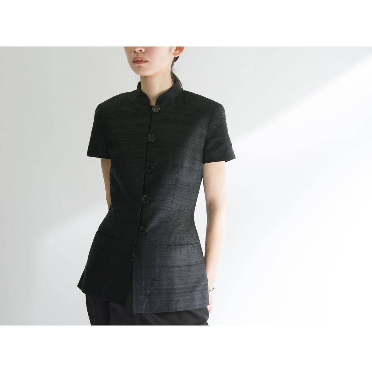 IRENE VAN RYB】Made in France mandarin collar silk jacket 