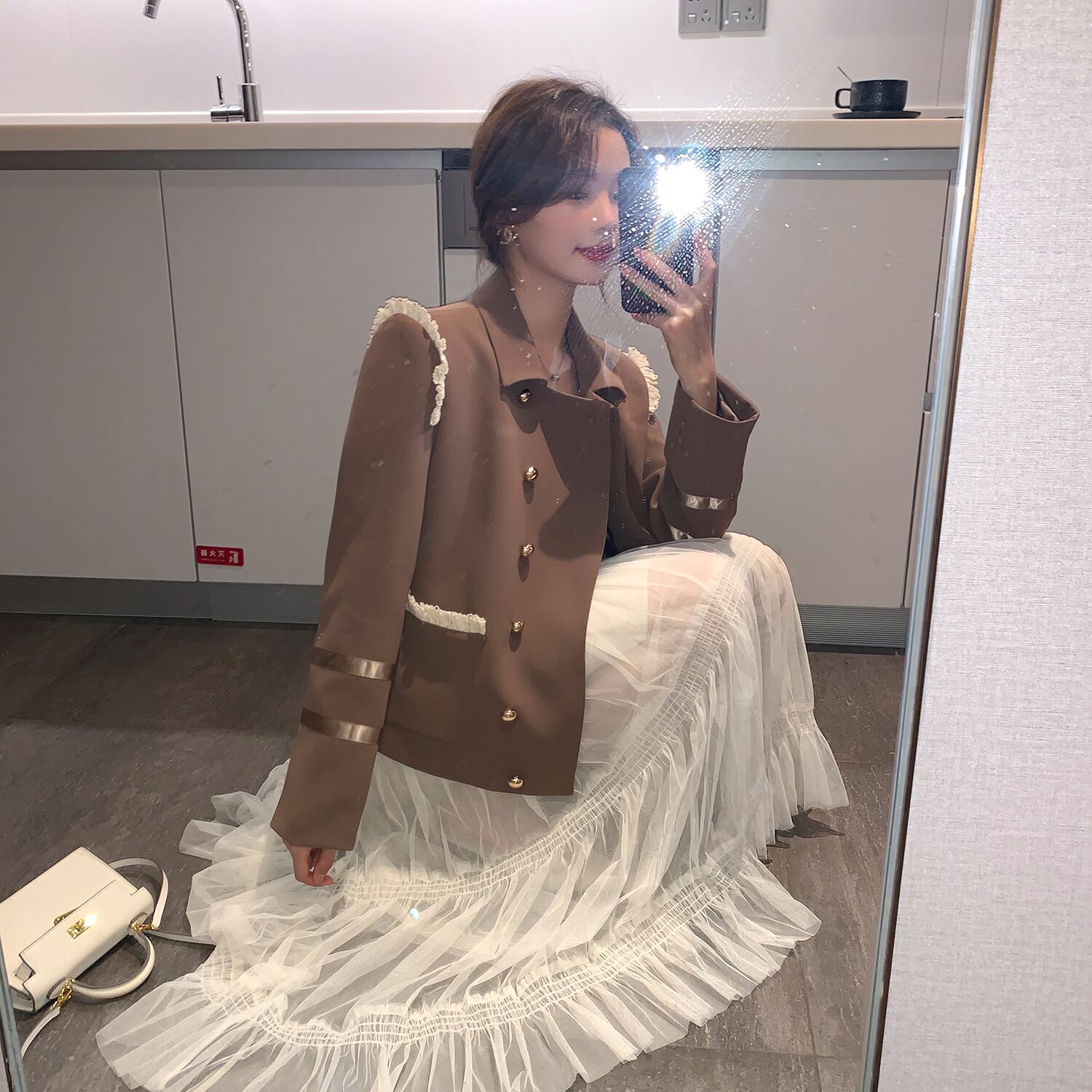 スプリングスタイルレッドジャケット ダブルブレスト ストリート 春物 6Du_Shop_Women66512123061