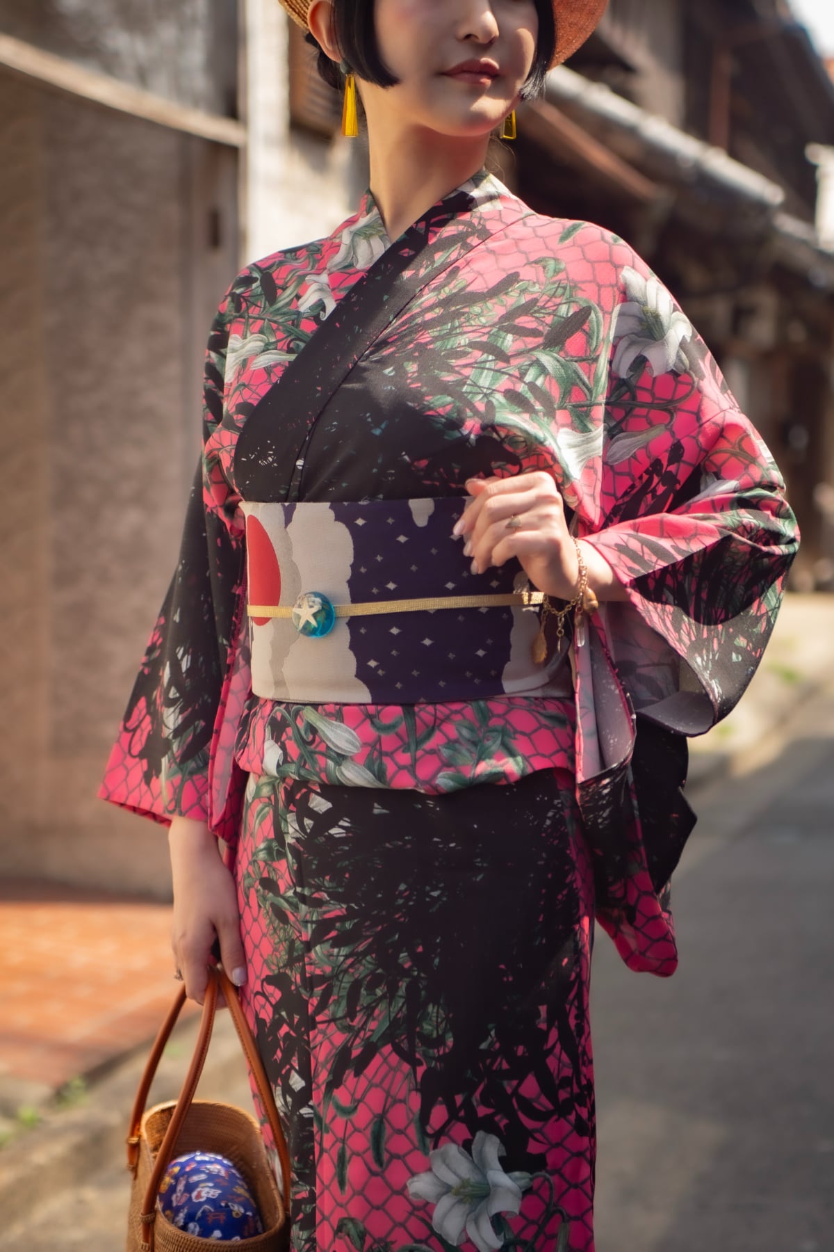即納品あり】リバーシブル 西陣織半幅帯 クモゾラ ヨアケ×ヒル | 重宗