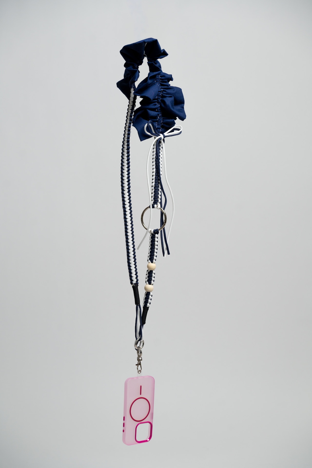 bi-tone frill strap Navy×White