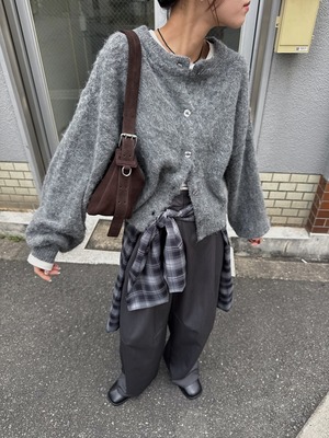 stole set shaggy 2way knit