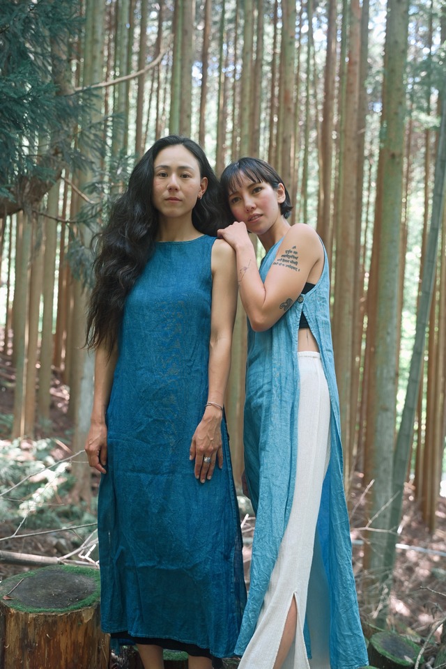 Indigo Dyed Linen Top