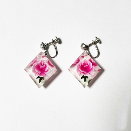 Vintage Lucite Intaglio Earrings