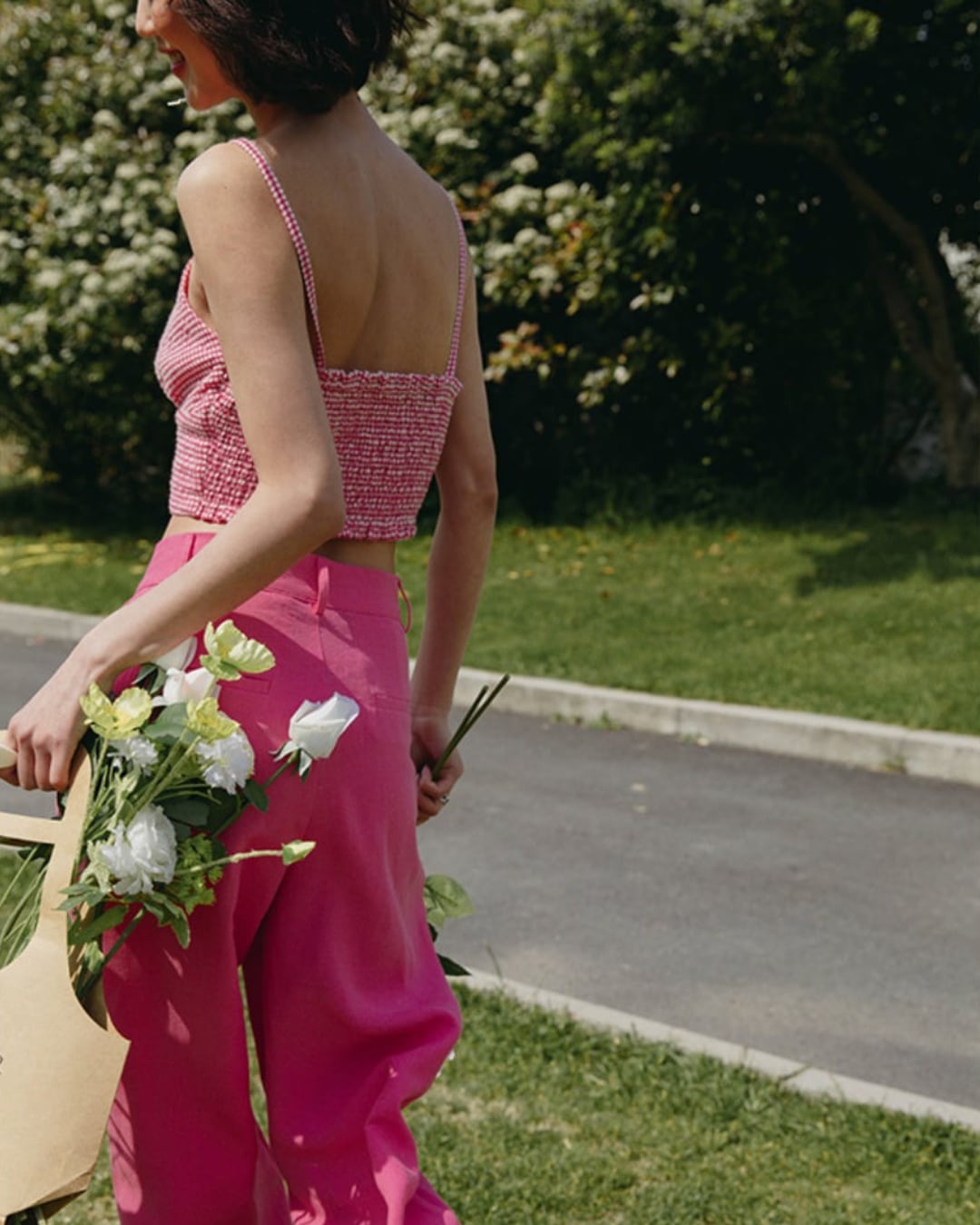 ピンクリネンパンツ S24019