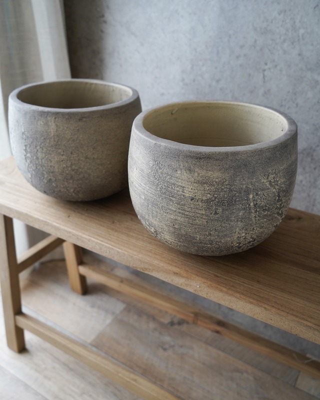 バルーンシャビーポット「クリーム」φ23cm 【植木鉢】