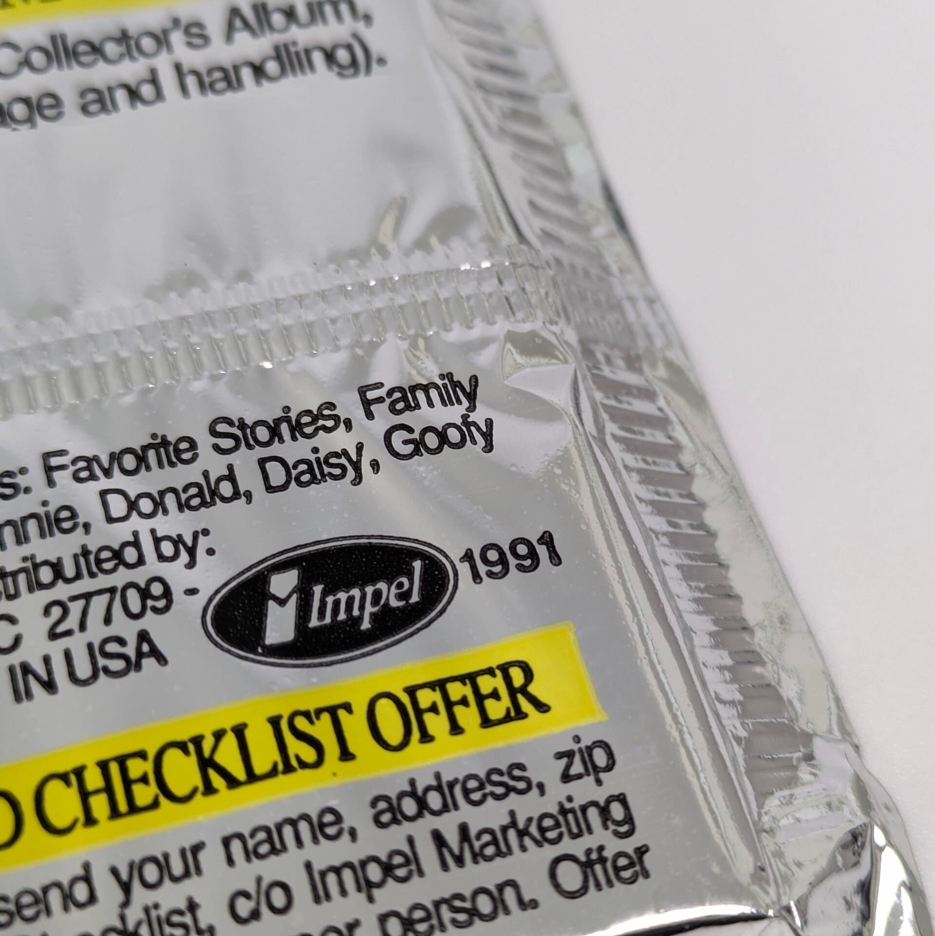 ☆送料無料！☆1991年製 【 Disney Collector Cards ディズニーコレクターカード 】VINTAGE トレーディングカード単品 （1個=15CARDS）〚アメリカン雑貨 アメトイ〛