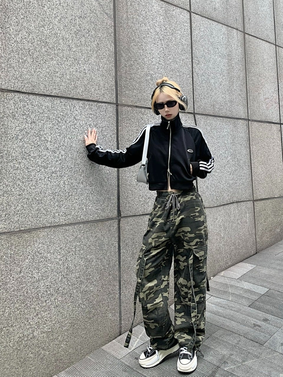 韓国通販 dgo】トラックジャケット＆カモフラージュパンツ(W3903