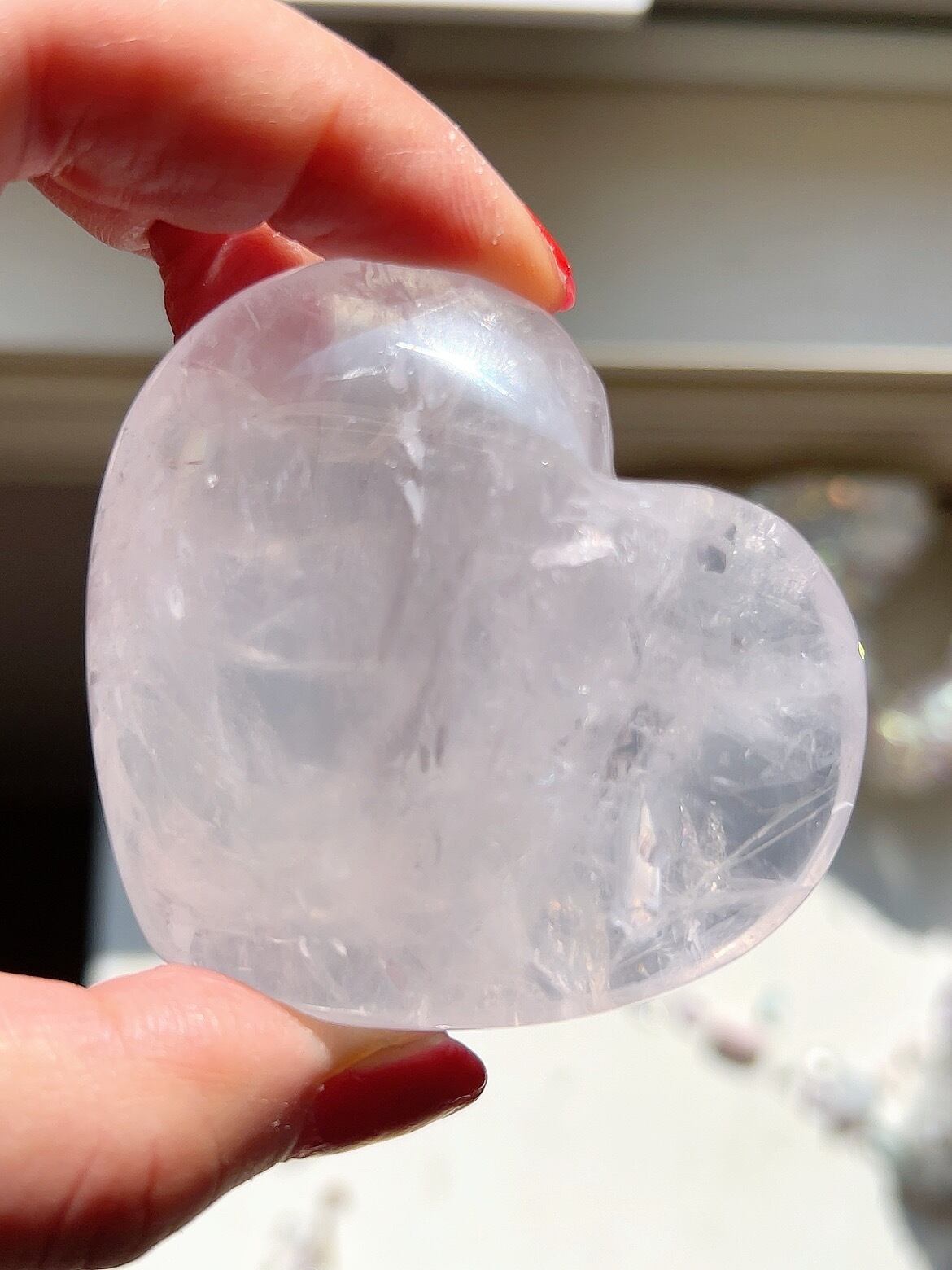 希少　透明感　虹　♡ピンククリアクォーツ ピンクアゼツライト♡　ハート 希少 透明感 虹 ♡ピンククリアクォーツ ピンクアゼツライト♡ ハート