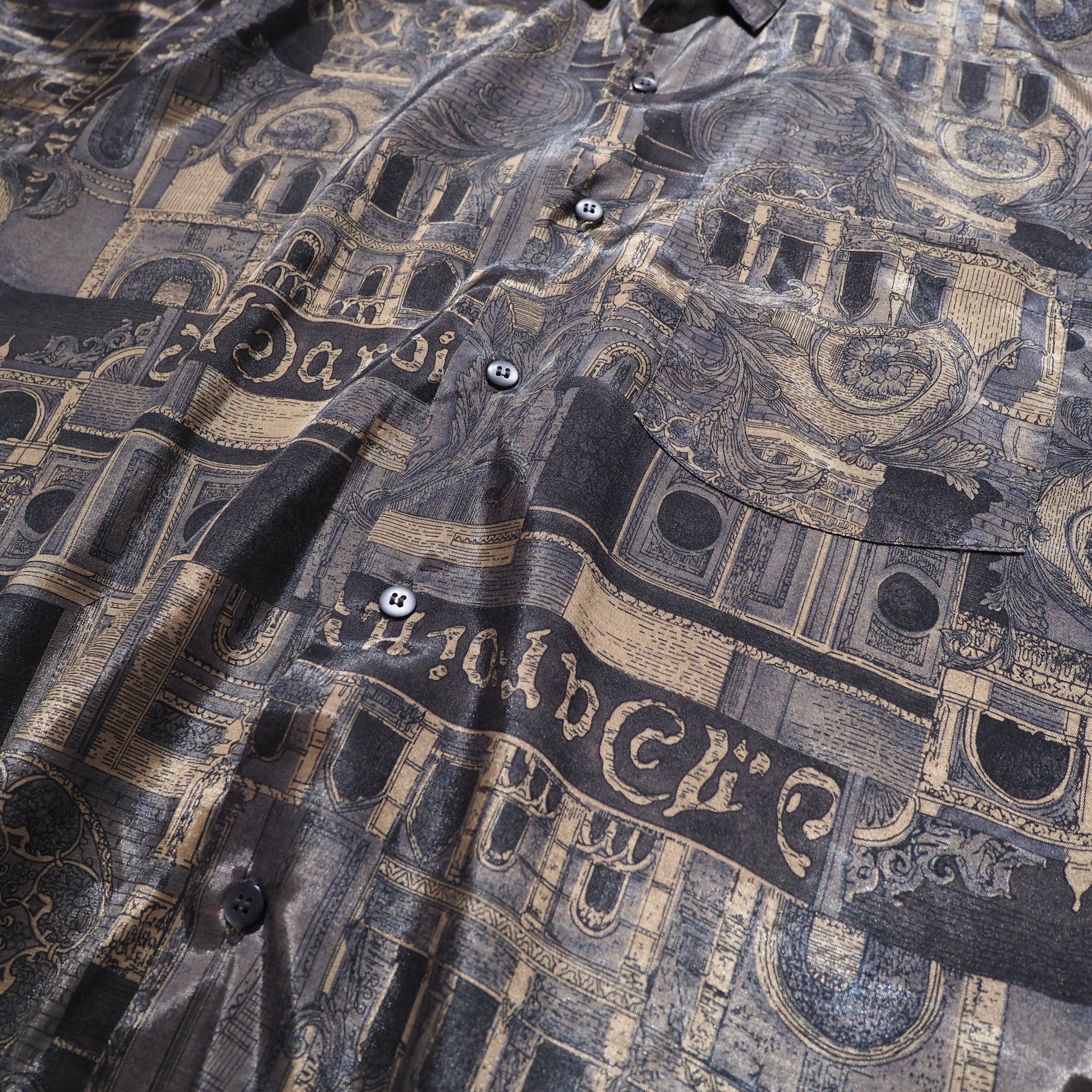 Beautiful Luxury Art Pattern Vintage loose Thai silk shirt
