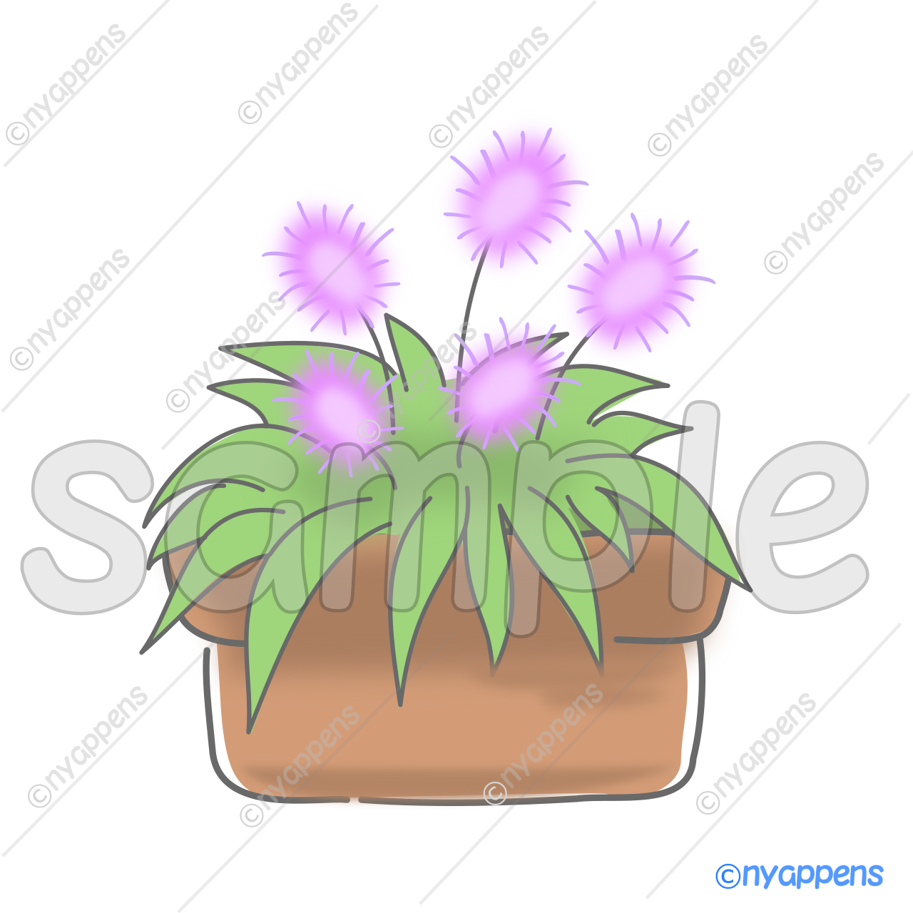 【商用利用OK】手書き風ナチュラル雑貨イラスト<プランター2>