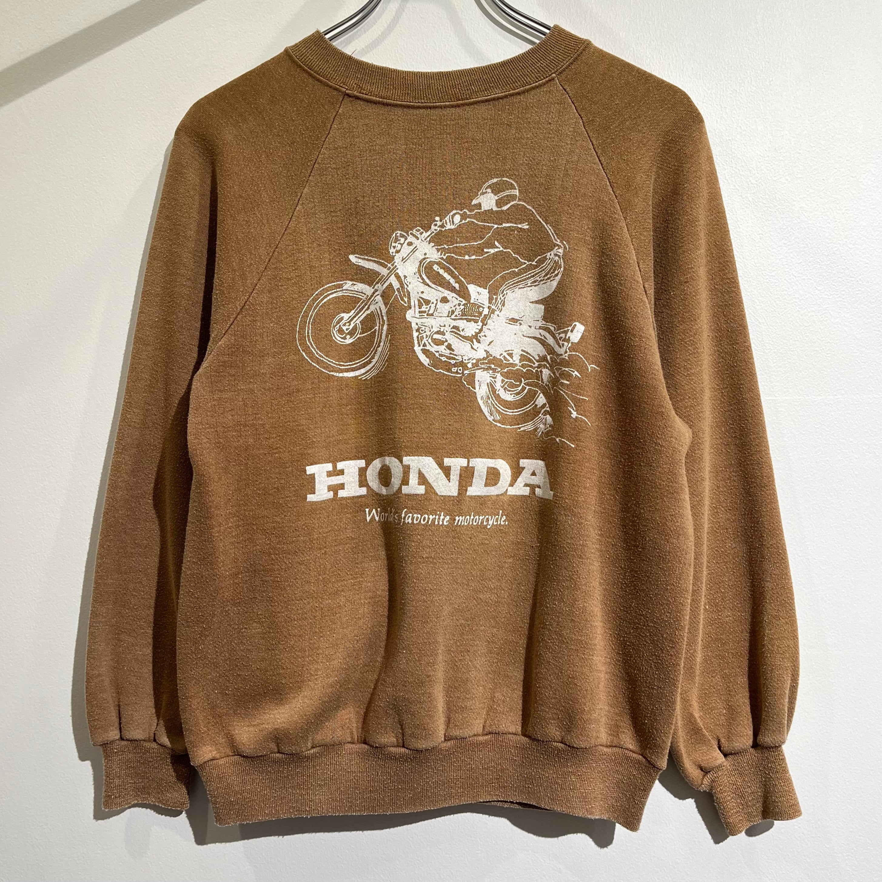70s HONDA Sweat 70年代 ホンダ スウェット 両面プリント 綿ポリ