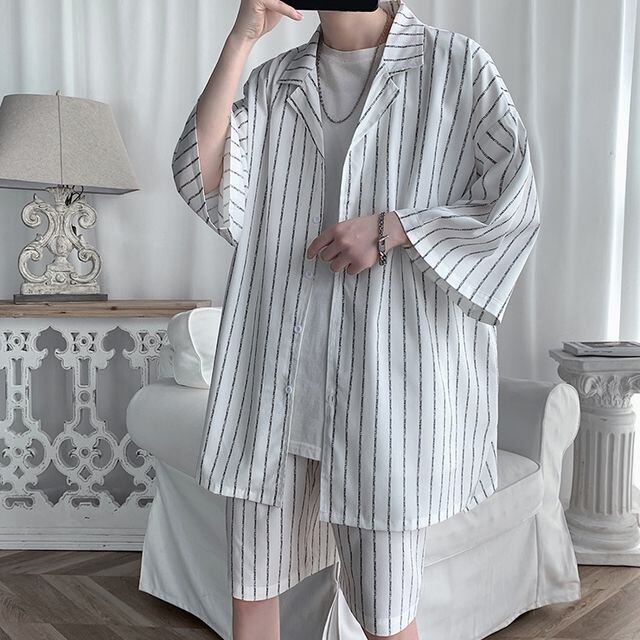 予約販売】メンズ セットアップ 上下 ハーフパンツ 半袖シャツ