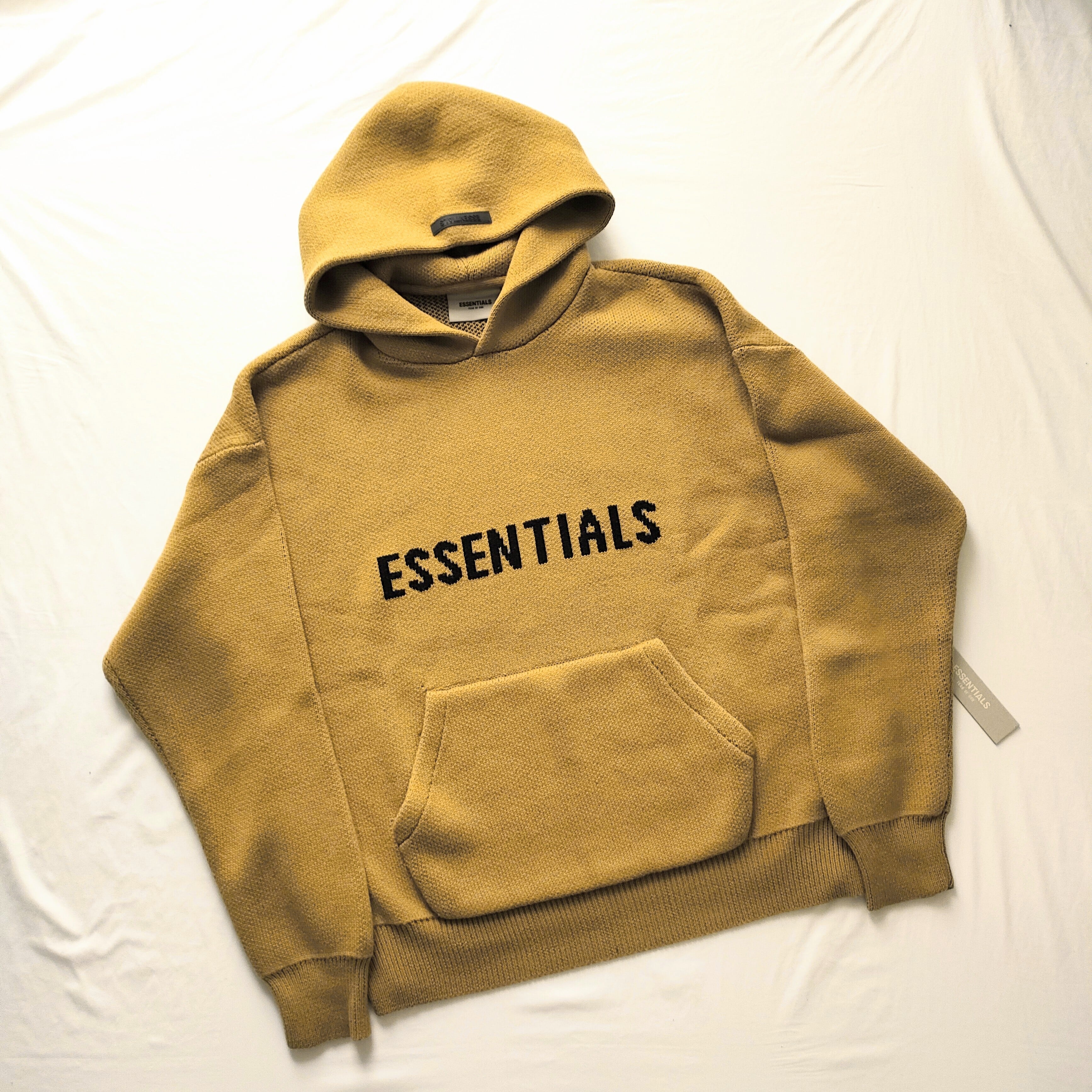 Fear of God ESSENTIALS】Knit Pullover Hoodie (Amber) | Zou Yilu