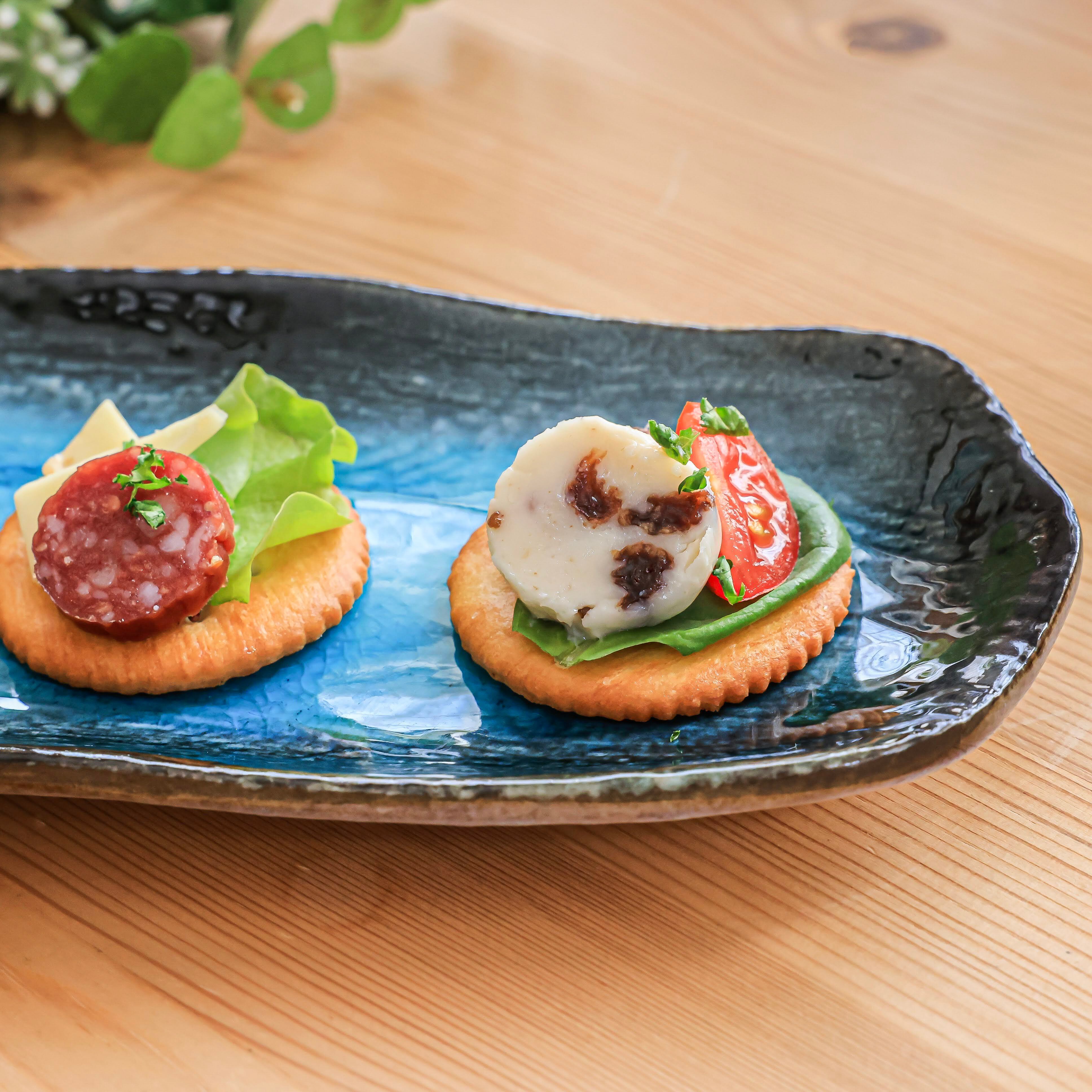 均窯スカイくし目長皿