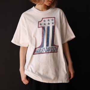 " HARLEY DAVIDSON " loose silhouette front & back print design Tee