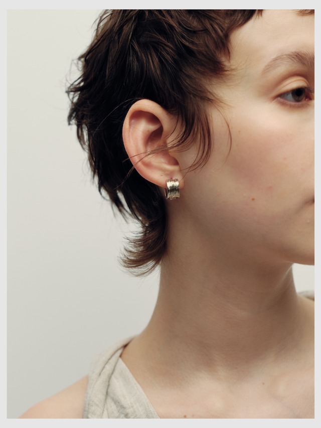 Hoop pierce -Champagne Silver-
