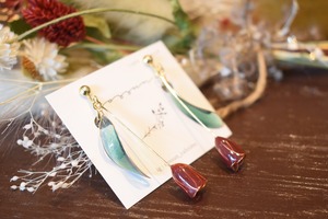 【ピアス変更可能】cossun*/お花のイヤリング/dark red