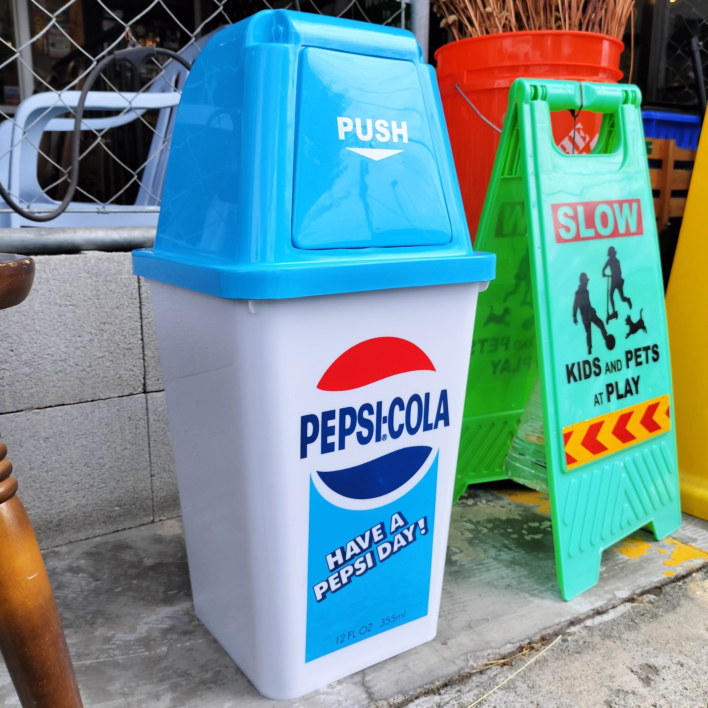 USアドバタイジング◇20L ダストボックス/PEPSI ペプシコーラ ブルー 