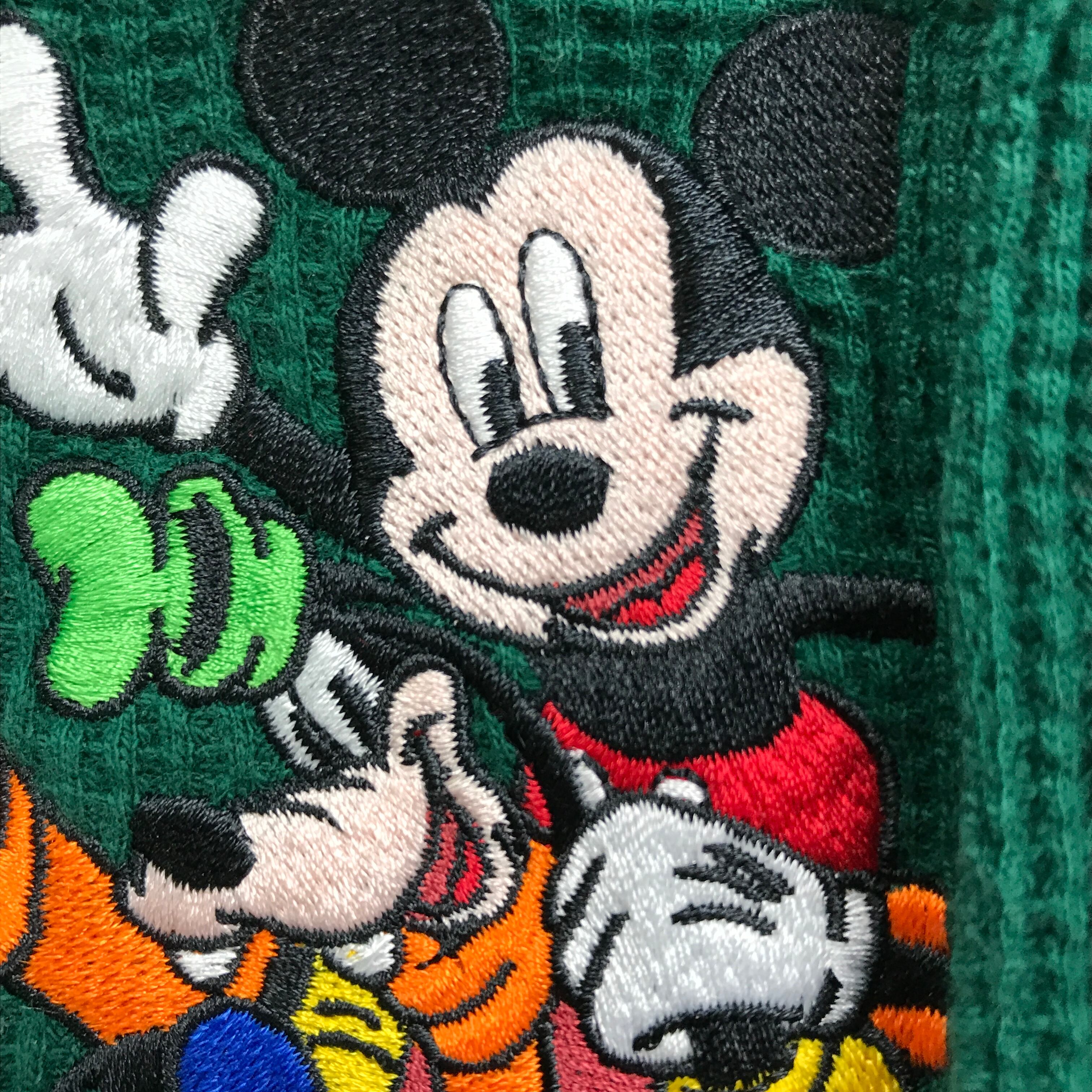 90s Disney　キャラ刺繍　フリースプルオーバー　　ディズニー