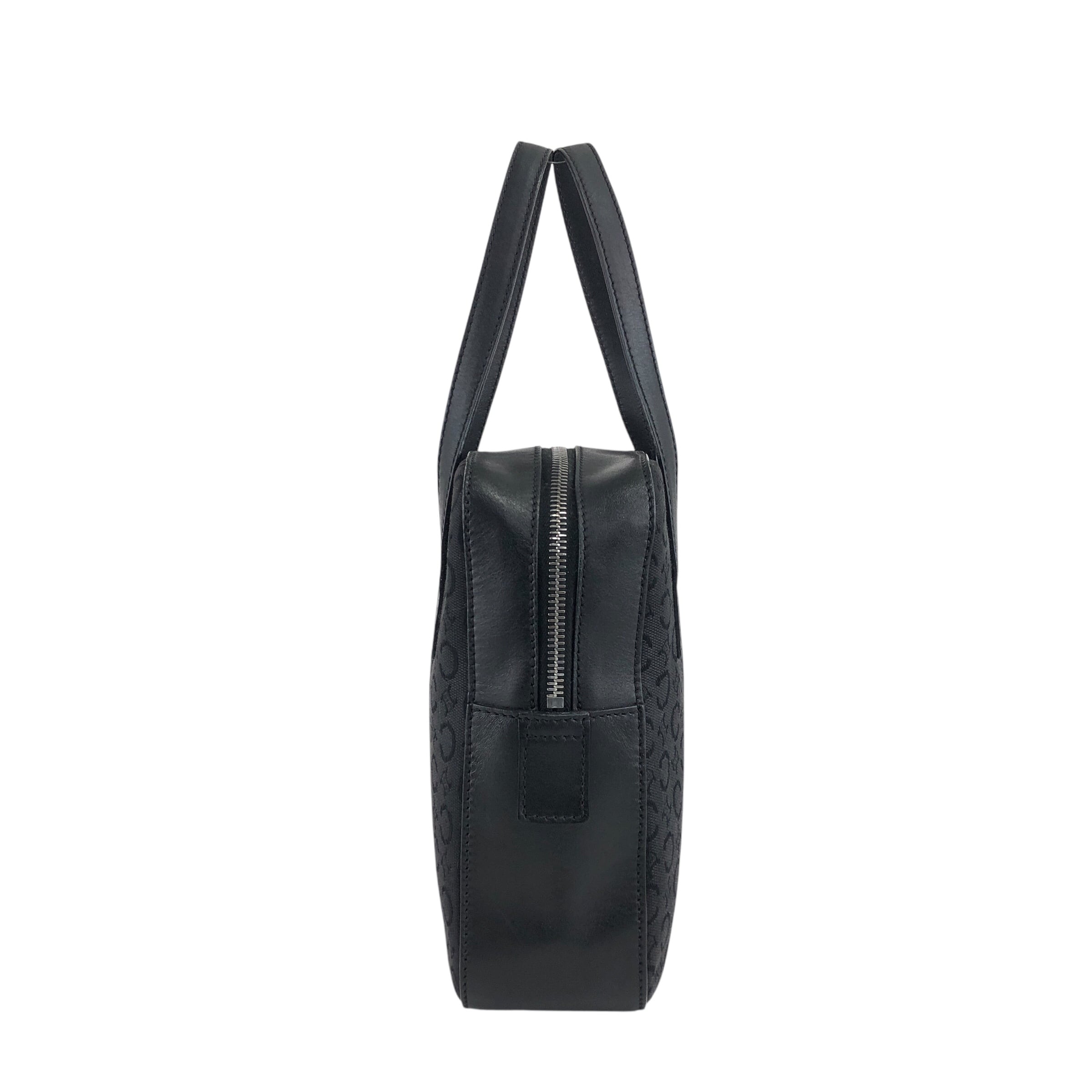CELINE セリーヌ Cマカダム ハンドバッグ ブラック キャンバス vintage