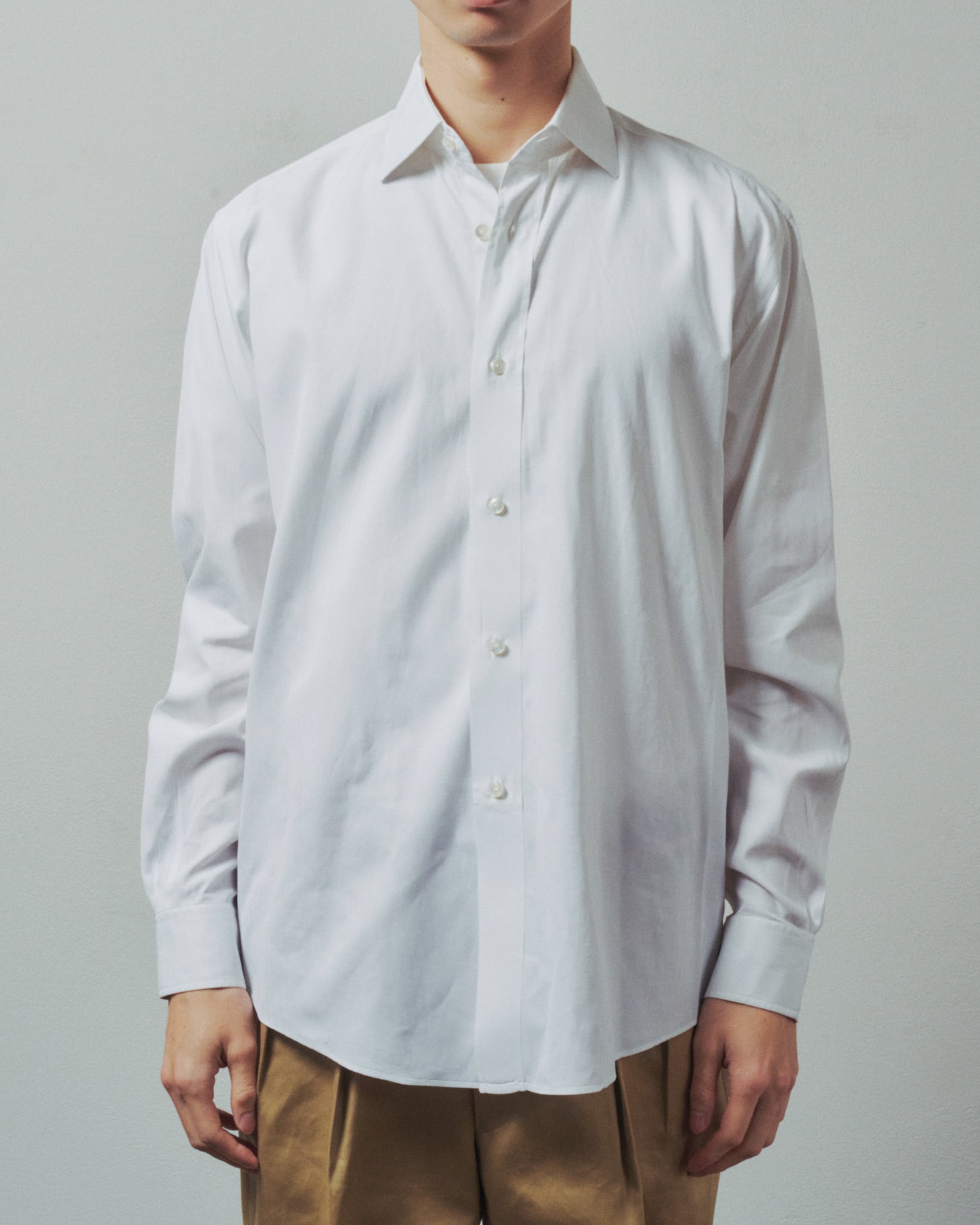 HERMES ホワイトコットン長袖シャツ 定価15万】HERMES special B.D. cotton shirt made in France mint