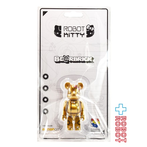メディコム ベアブリック BE@RBRICK 100% 2017 シンガポール アクションシティ ロボットキティ ゴールド Ver. 限定品  未開封 ４号店商品