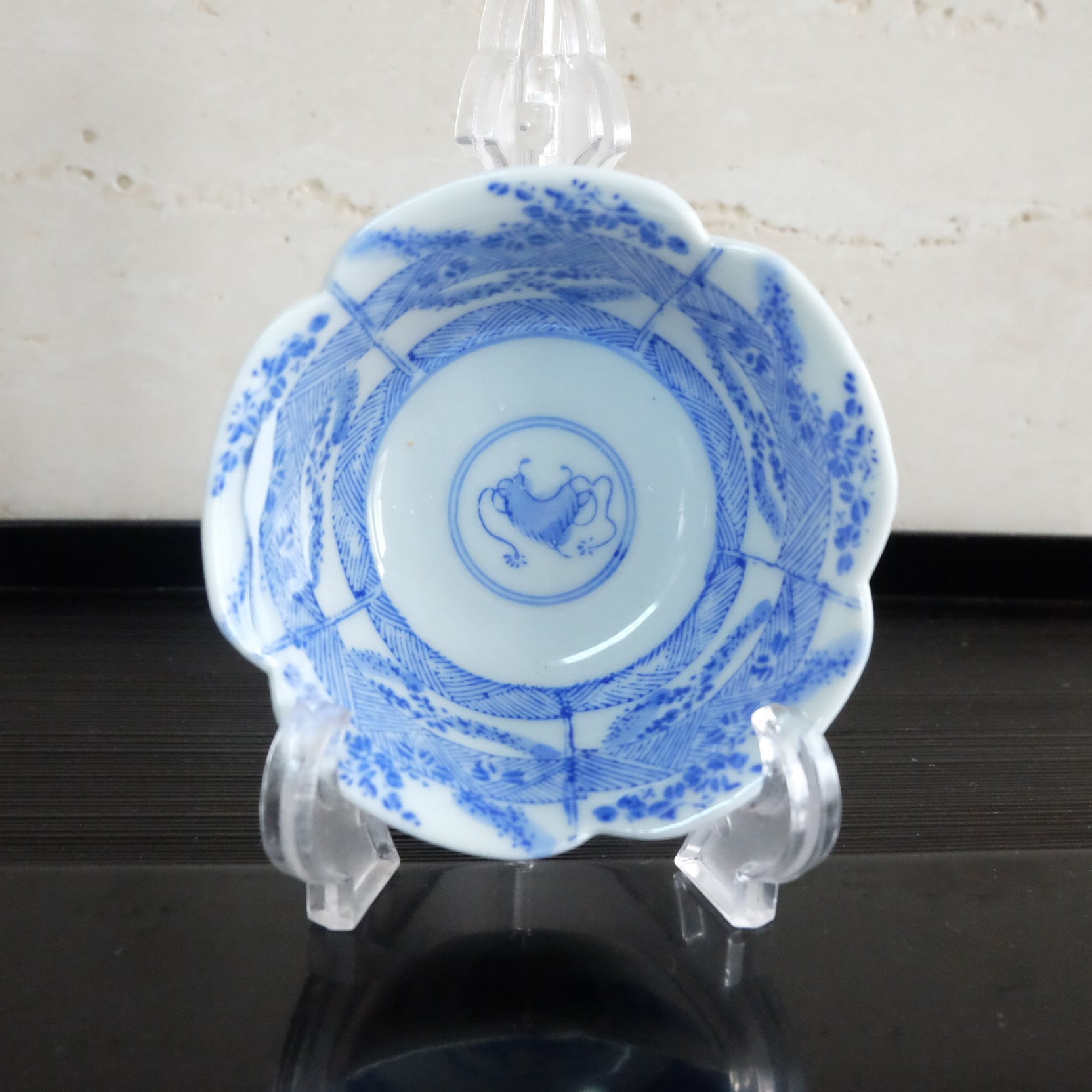 古伊万里染錦金彩陽刻桐葉鳳凰文 六寸皿5枚組 (明治) | ギャラリー スミレ