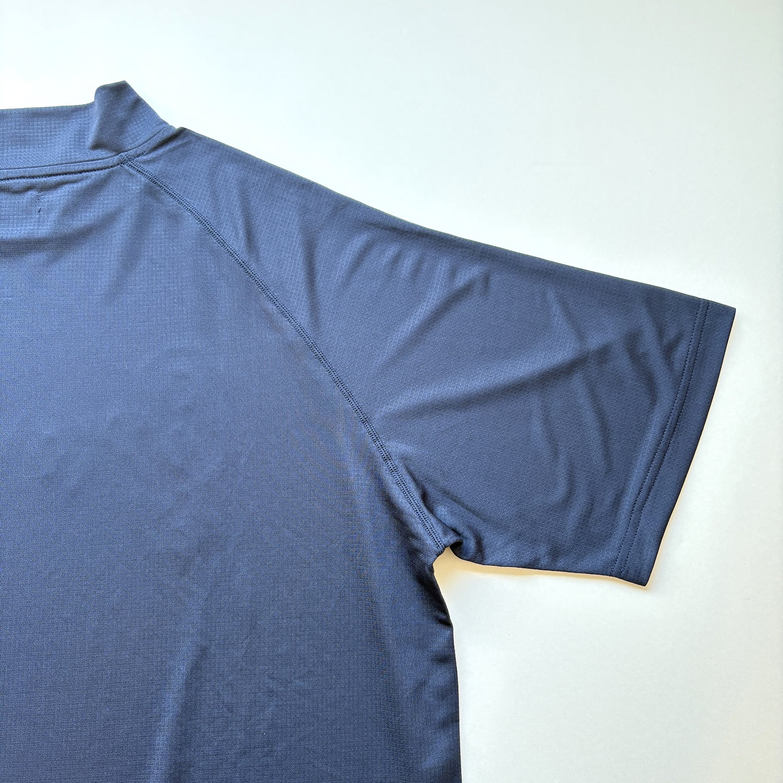 SUPER LIGHT LOGO PRINT MOCK NECK SHIRT -NAVY- | 8G SHOOT WEBSTORE