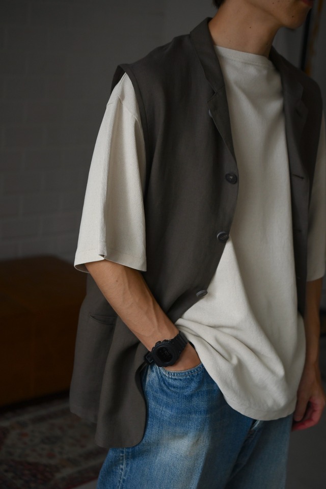 m’s braque / STAND UP COLLAR GILET (Mocha)