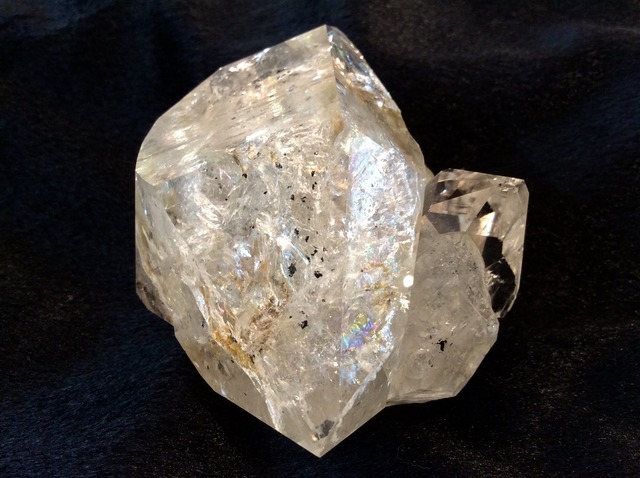 希少！レインボー・ハーキマーダイヤモンド結晶原石　002