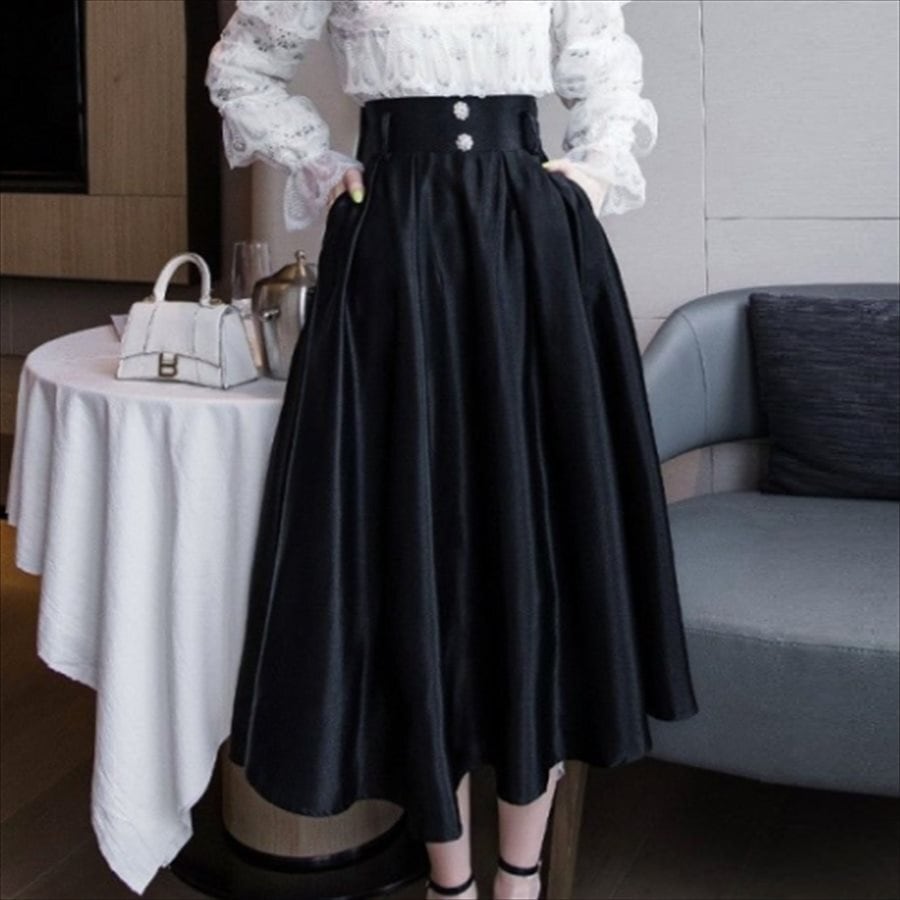 送料無料】 ロングスカート スカート ロング ロング丈 ミモレ丈 フレア