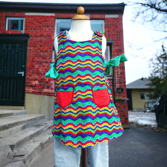 【KIDS】colorful apron one-piece size:2歳以上〜
