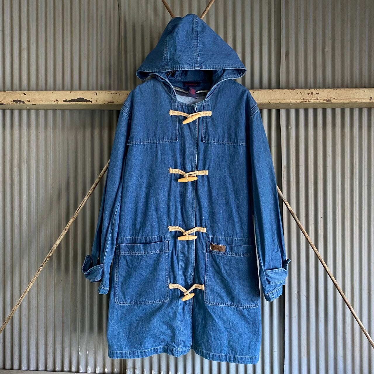 90〜00年代 Denim & Co. デニムダッフルコート レディース2XL相当 メンズXL相当 古着 90s 00s ビンテージ ヴィンテージ  ライナーベスト付き ビッグサイズ デニムアンドコー【デニムジャケット】【SA2204】 | cave 古着屋【公式】古着通販サイト