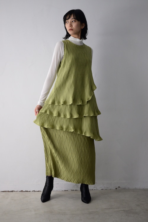 BELPER / PLEATED DRESS (green)