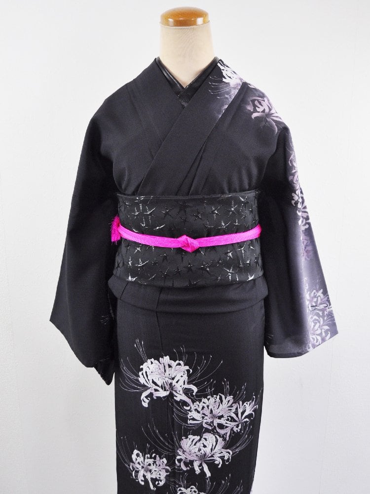 受注商品】RumiRockセオαゆかた「曼珠沙華」モノトーン [A1704] | Rumi