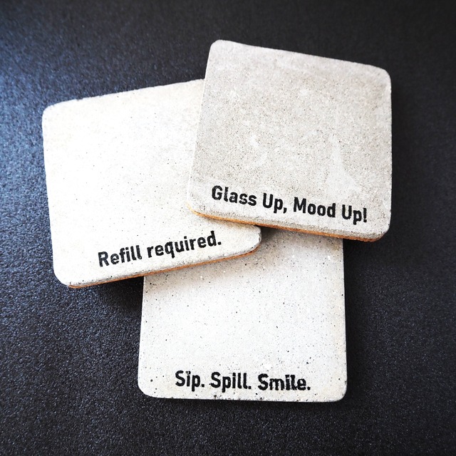 コースター「Sip. Spill. Smile. 」　【MORUTARU】