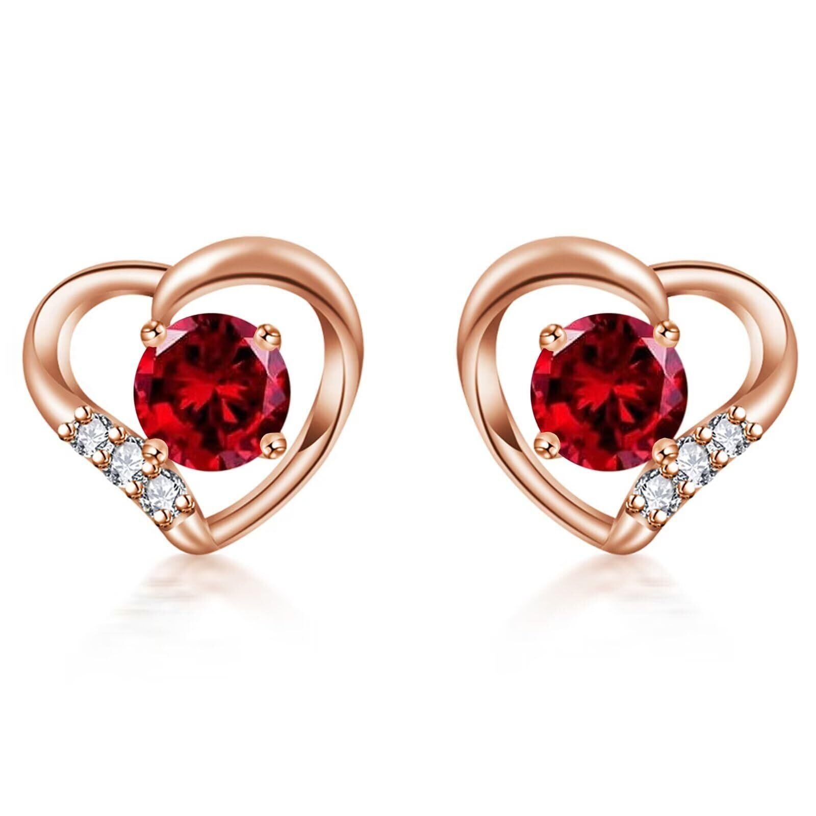 人工ルビー ハート ダブルストーン 高炭素ダイヤモンド キラキラ