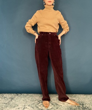 【送料無料】	 "Lauren Ralph Lauren" Burgundy Corduroy Tapered Pants