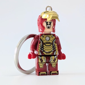 ♧ ☆ブロックフィギュアキーホルダー☆【 IRONMAN / アイアンマン 】 MARVEL〚アメリカン雑貨 アメトイ〛