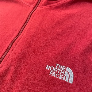 【THE NORTH FACE】フリースジャケット ハーフジップ ワンポイントロゴ 刺繍ロゴ プルオーバー トップス 2XL ビッグサイズ ノースフェイス US古着