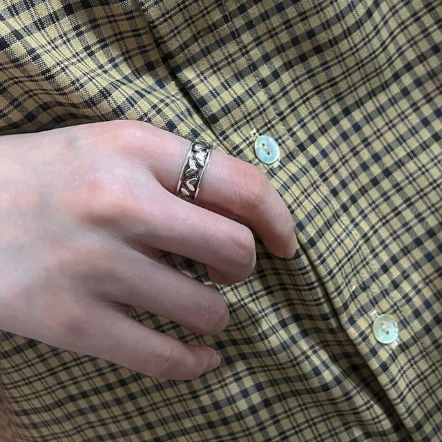 ★FOR YOUマスタードグリーンジルコニア調節可能リング