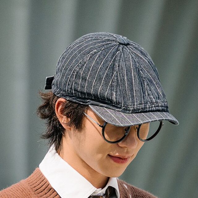 予約販売】キャスケット メンズ 紳士 シック デニム ストライプ柄