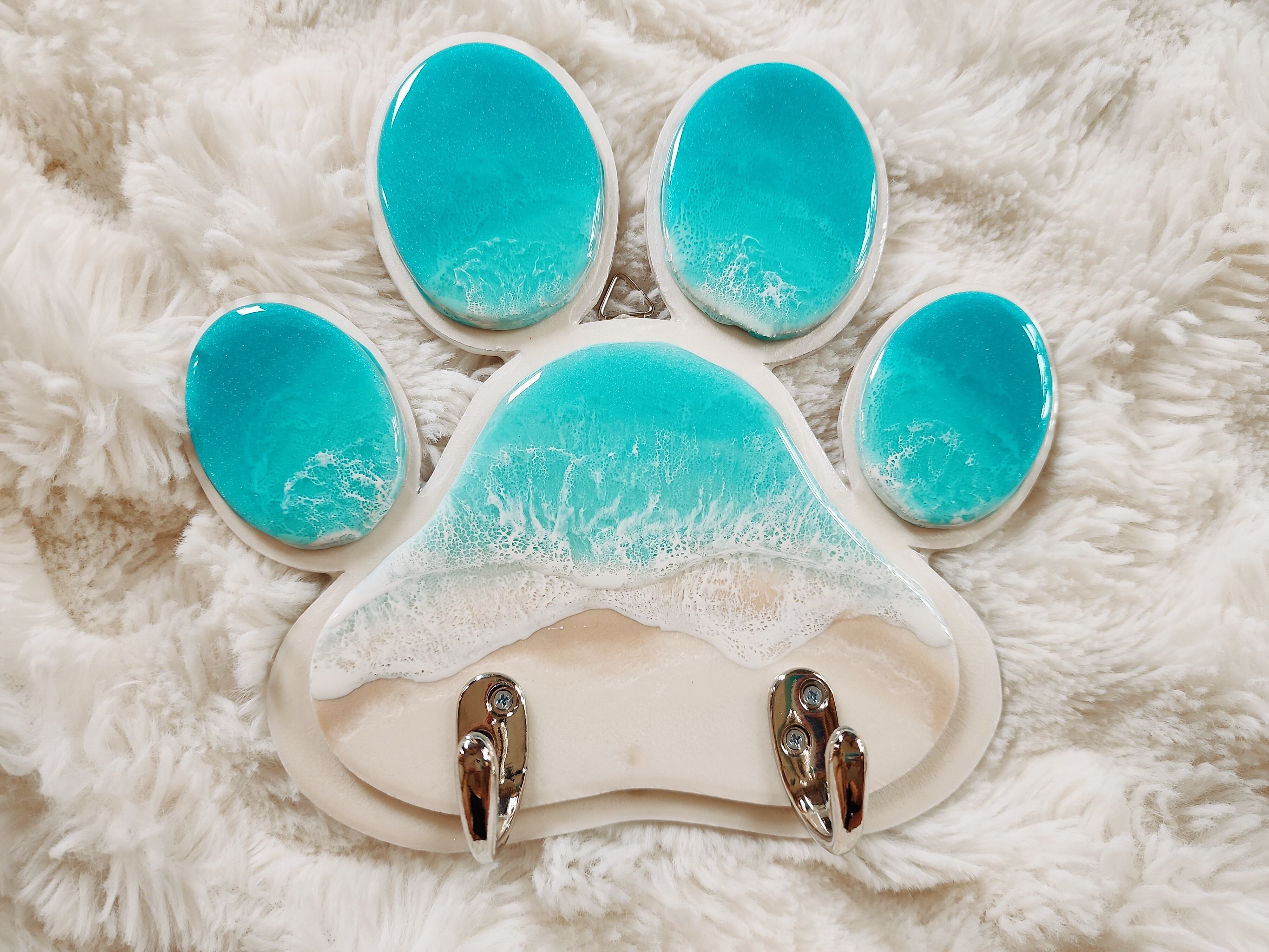 486.オーシャンレジンアート 肉球型ウォールフック 大