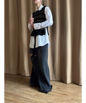 black velour sleeveless tops-5029-10